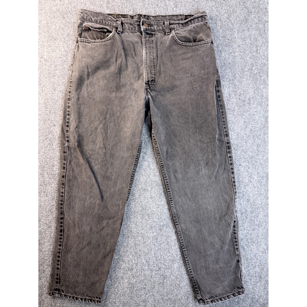 Vintage USA Levi's 550 Mens 38x30 Black Faded Relaxed Fit Tapered Jeans 90s Y2K